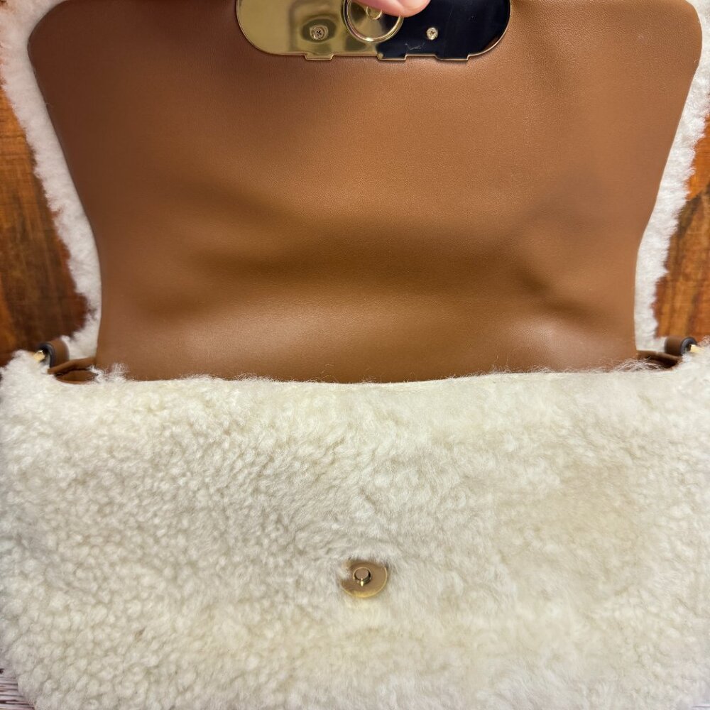 Michael Kors Parker Medium Shearling Shoulder Bag - Picture 3 of 5
